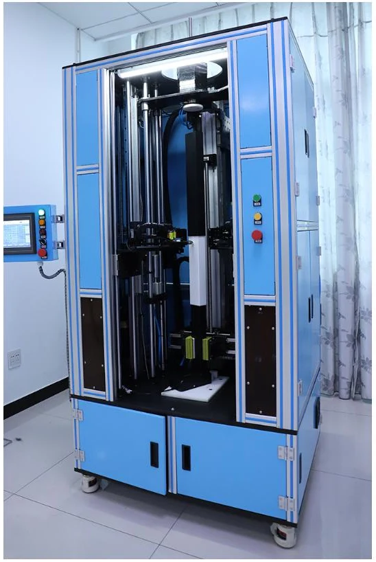 Blue lift column test equipment at the NATE facility
